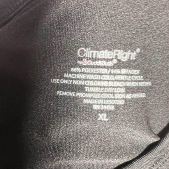 Climate Right Womens Black Pant And Long Sleeve Light Weight Winter Set Size XL - Picture 8 of 8